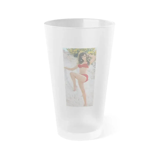 Gila Golan #166 - Tempo Italian Mag. 1967 - 1 Page 2 Color Photos 1 (Vintage Female Icon) Frosted Pint Glass 16oz 16oz Frosted - Go Mug Yourself