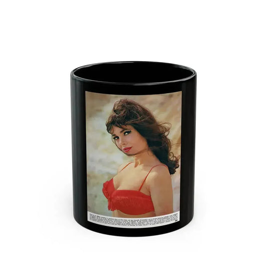 Gila Golan #167 - Tempo Italian Mag. 1967 - 1 Page 1 Color Photo 1 (Vintage Female Icon) Black Coffee Mug 11oz - Go Mug Yourself