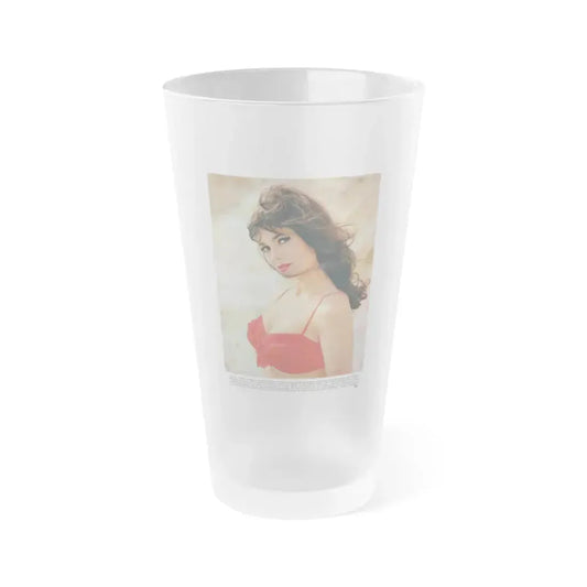 Gila Golan #167 - Tempo Italian Mag. 1967 - 1 Page 1 Color Photo 1 (Vintage Female Icon) Frosted Pint Glass 16oz 16oz Frosted - Go Mug Yourself