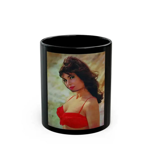 Gila Golan #167 - Tempo Italian Mag. 1967 - 1 Page 1 Color Photo (Vintage Female Icon) Black Coffee Mug 11oz - Go Mug Yourself