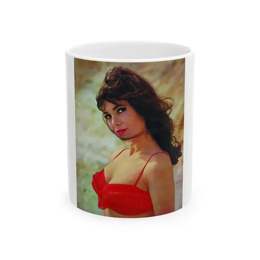 Gila Golan #167 - Tempo Italian Mag. 1967 - 1 Page 1 Color Photo (Vintage Female Icon) White Coffee Mug 11oz - Go Mug Yourself