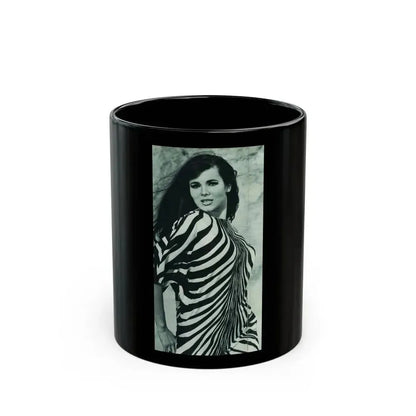 Gila Golan #168 - Tempo Italian Mag. 1967 - 1 Page 2 B&W Photos but cropped to 1 1 (Vintage Female Icon) Black Coffee Mug 11oz - Go Mug Yourself