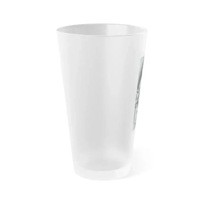 Gila Golan #168 - Tempo Italian Mag. 1967 - 1 Page 2 B&W Photos but cropped to 1 1 (Vintage Female Icon) Frosted Pint Glass 16oz - Go Mug Yourself