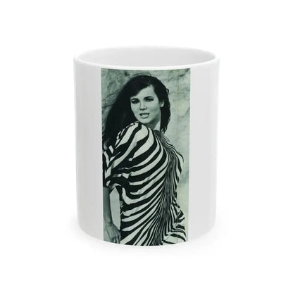 Gila Golan #168 - Tempo Italian Mag. 1967 - 1 Page 2 B&W Photos but cropped to 1 1 (Vintage Female Icon) White Coffee Mug 11oz - Go Mug Yourself