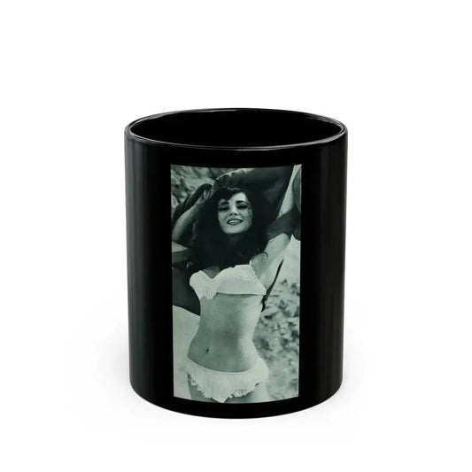 Gila Golan #168 - Tempo Italian Mag. 1967 - 1 Page 2 B&W Photos but cropped to 1 (Vintage Female Icon) Black Coffee Mug 11oz - Go Mug Yourself