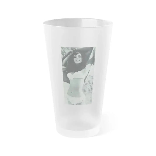 Gila Golan #168 - Tempo Italian Mag. 1967 - 1 Page 2 B&W Photos but cropped to 1 (Vintage Female Icon) Frosted Pint Glass 16oz 16oz Frosted - Go Mug Yourself