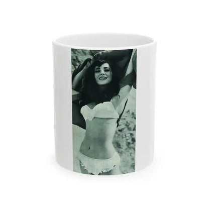 Gila Golan #168 - Tempo Italian Mag. 1967 - 1 Page 2 B&W Photos but cropped to 1 (Vintage Female Icon) White Coffee Mug 11oz - Go Mug Yourself