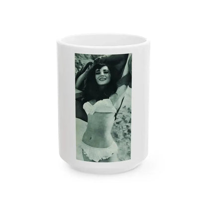 Gila Golan #168 - Tempo Italian Mag. 1967 - 1 Page 2 B&W Photos but cropped to 1 (Vintage Female Icon) White Coffee Mug 15oz - Go Mug Yourself