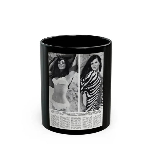 Gila Golan #168 - Tempo Italian Mag. 1967 - 1 Page 2 B&W Photos (Vintage Female Icon) Black Coffee Mug 11oz - Go Mug Yourself