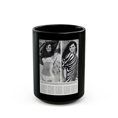 Gila Golan #168 - Tempo Italian Mag. 1967 - 1 Page 2 B&W Photos (Vintage Female Icon) Black Coffee Mug 15oz - Go Mug Yourself