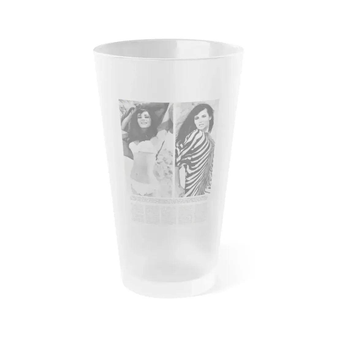 Gila Golan #168 - Tempo Italian Mag. 1967 - 1 Page 2 B&W Photos (Vintage Female Icon) Frosted Pint Glass 16oz 16oz Frosted - Go Mug Yourself