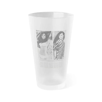 Gila Golan #168 - Tempo Italian Mag. 1967 - 1 Page 2 B&W Photos (Vintage Female Icon) Frosted Pint Glass 16oz 16oz Frosted - Go Mug Yourself