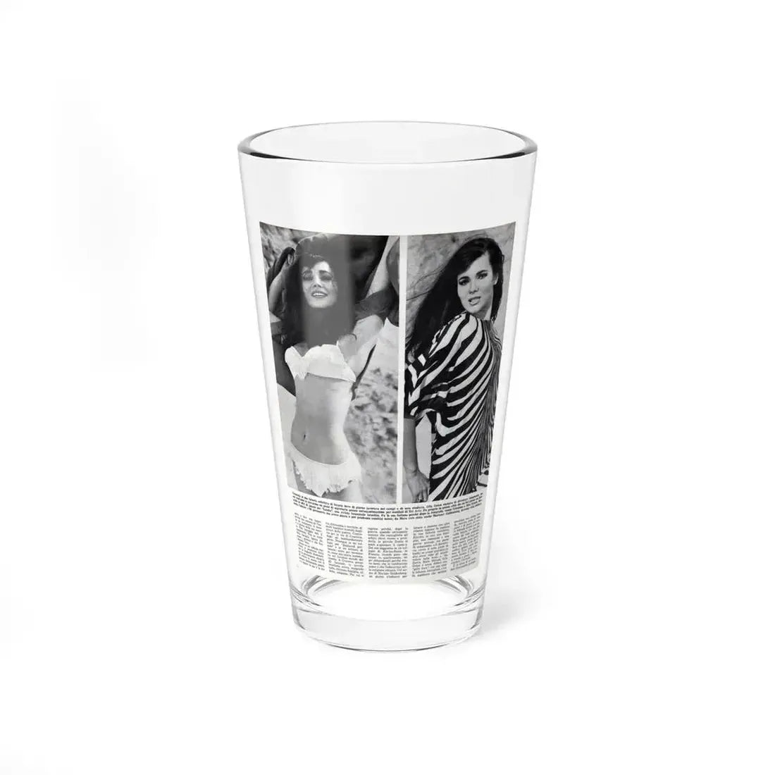 Gila Golan #168 - Tempo Italian Mag. 1967 - 1 Page 2 B&W Photos (Vintage Female Icon) Pint Glass 16oz 16oz - Go Mug Yourself