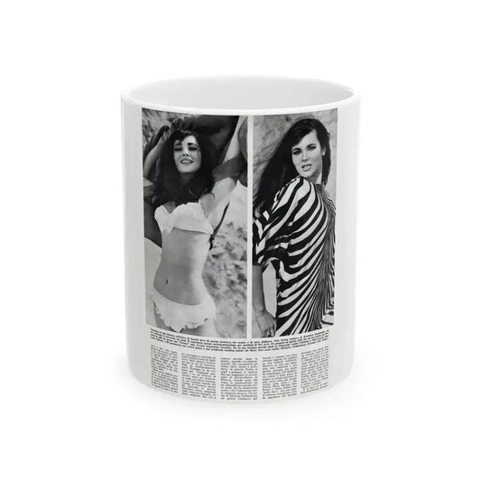 Gila Golan #168 - Tempo Italian Mag. 1967 - 1 Page 2 B&W Photos (Vintage Female Icon) White Coffee Mug 11oz - Go Mug Yourself