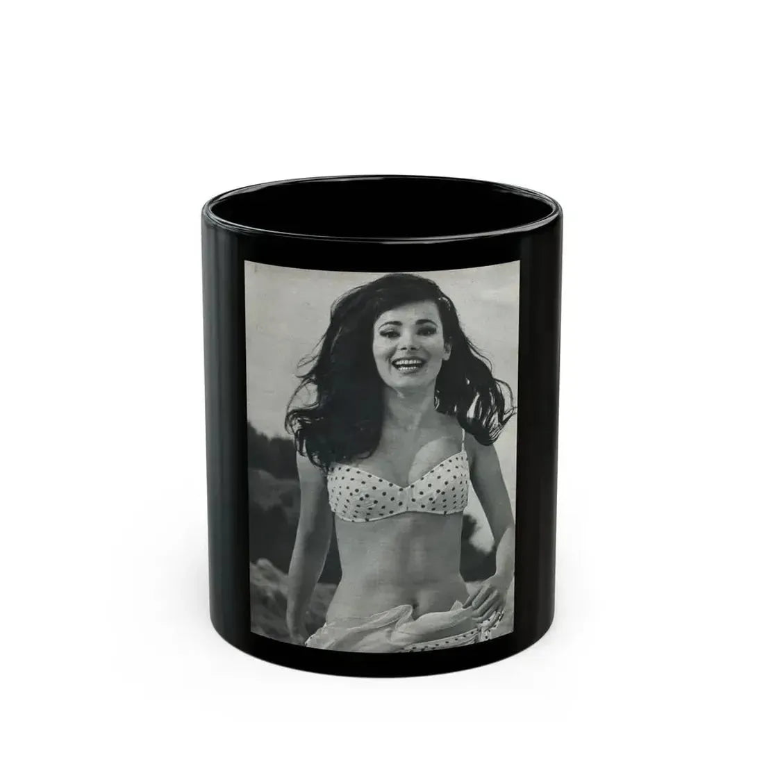 Gila Golan #169 - Tempo Italian Mag. 1967 - 1 Page 1 B&W Photo 1 (Vintage Female Icon) Black Coffee Mug 11oz - Go Mug Yourself
