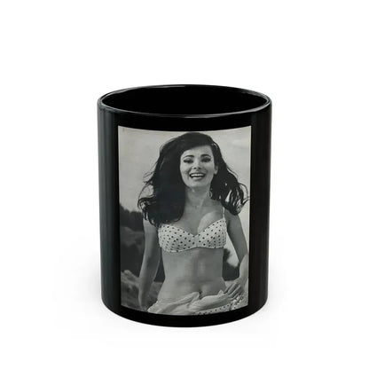 Gila Golan #169 - Tempo Italian Mag. 1967 - 1 Page 1 B&W Photo 1 (Vintage Female Icon) Black Coffee Mug 11oz - Go Mug Yourself