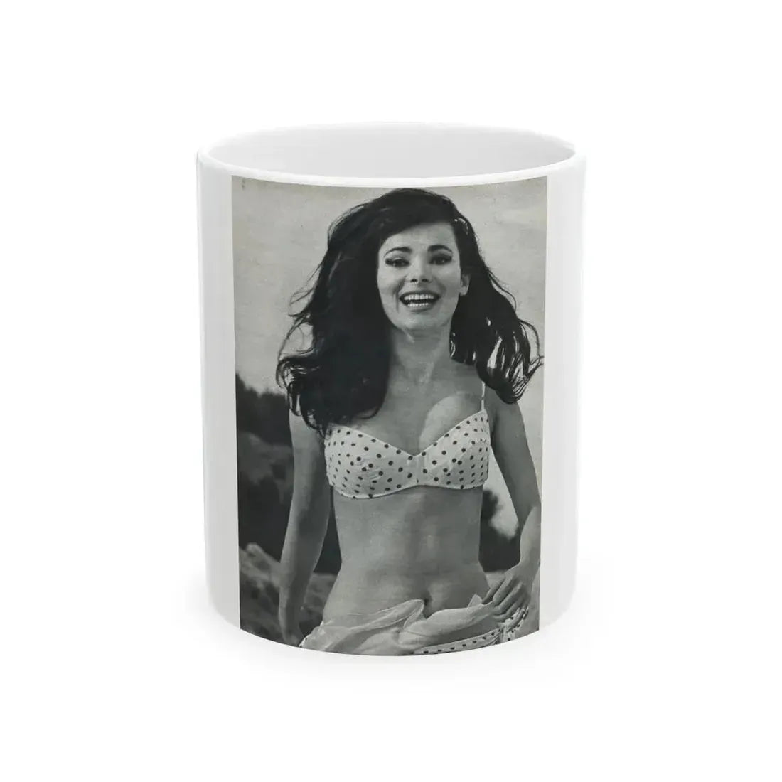 Gila Golan #169 - Tempo Italian Mag. 1967 - 1 Page 1 B&W Photo 1 (Vintage Female Icon) White Coffee Mug 11oz - Go Mug Yourself