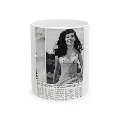 Gila Golan #169 - Tempo Italian Mag. 1967 - 1 Page 1 B&W Photo (Vintage Female Icon) White Coffee Mug 11oz - Go Mug Yourself