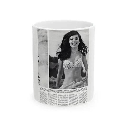 Gila Golan #169 - Tempo Italian Mag. 1967 - 1 Page 1 B&W Photo (Vintage Female Icon) White Coffee Mug 11oz - Go Mug Yourself