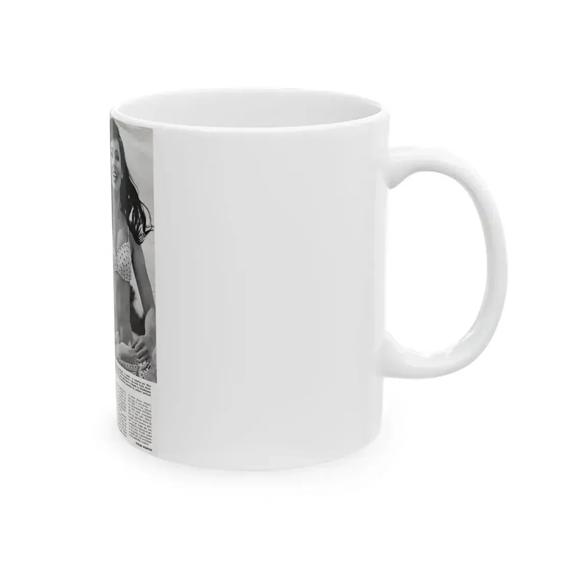 Gila Golan #169 - Tempo Italian Mag. 1967 - 1 Page 1 B&W Photo (Vintage Female Icon) White Coffee Mug - Go Mug Yourself