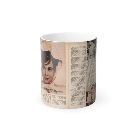 Gila Golan #170 - 1 B&W Glamour Headshot & Article on Gila from Millionaire Mag. March '66 (Vintage Female Icon) Color Changing Mug 11oz 11oz - Go Mug Yourself