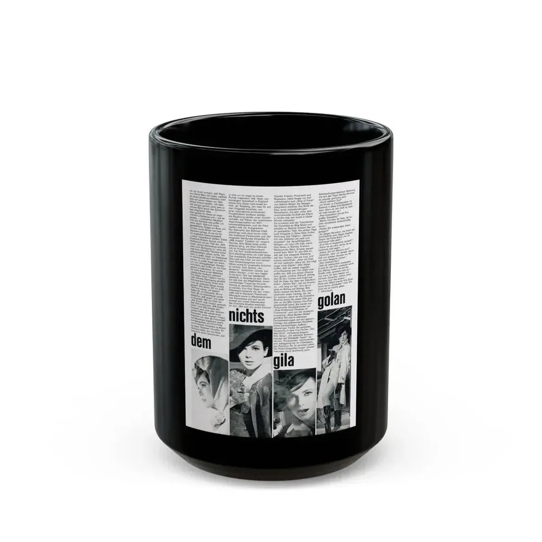 Gila Golan #183 (Vintage Female Icon) Black Coffee Mug 15oz - Go Mug Yourself