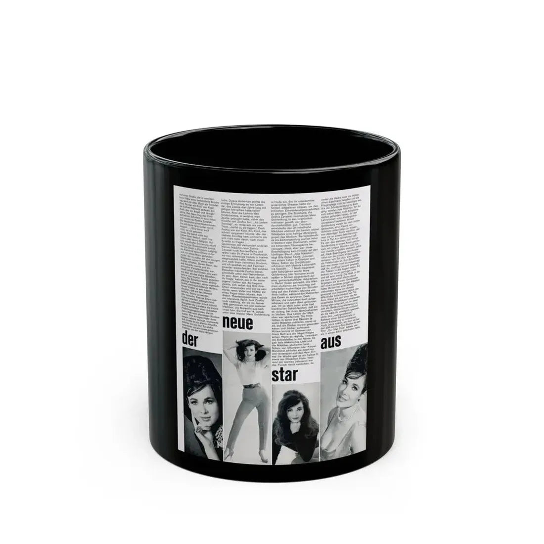Gila Golan #184 (Vintage Female Icon) Black Coffee Mug 11oz - Go Mug Yourself