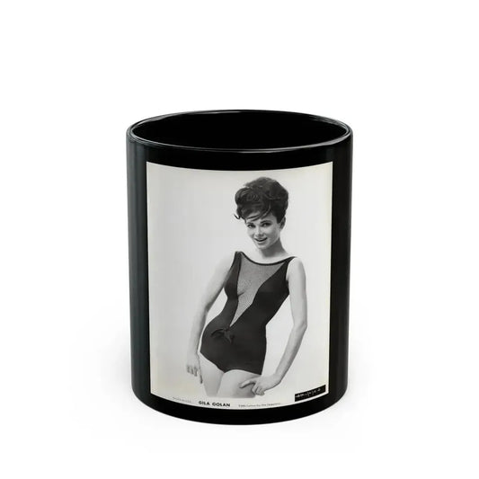 Gila Golan #199 - 8x10 B&W Upper Body Cheesecake Photo from Mid 60's (Vintage Female Icon) Black Coffee Mug 11oz - Go Mug Yourself