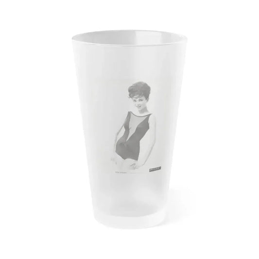 Gila Golan #199 - 8x10 B&W Upper Body Cheesecake Photo from Mid 60's (Vintage Female Icon) Frosted Pint Glass 16oz 16oz Frosted - Go Mug Yourself