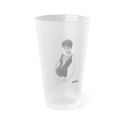 Gila Golan #199 - 8x10 B&W Upper Body Cheesecake Photo from Mid 60's (Vintage Female Icon) Frosted Pint Glass 16oz-16oz-Frosted-Go Mug Yourself