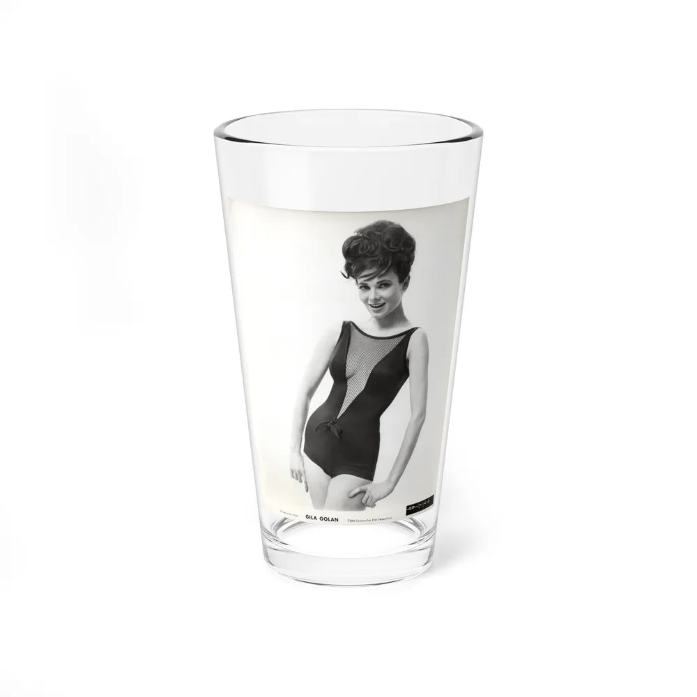 Gila Golan #199 - 8x10 B&W Upper Body Cheesecake Photo from Mid 60's (Vintage Female Icon) Pint Glass 16oz-16oz-Go Mug Yourself