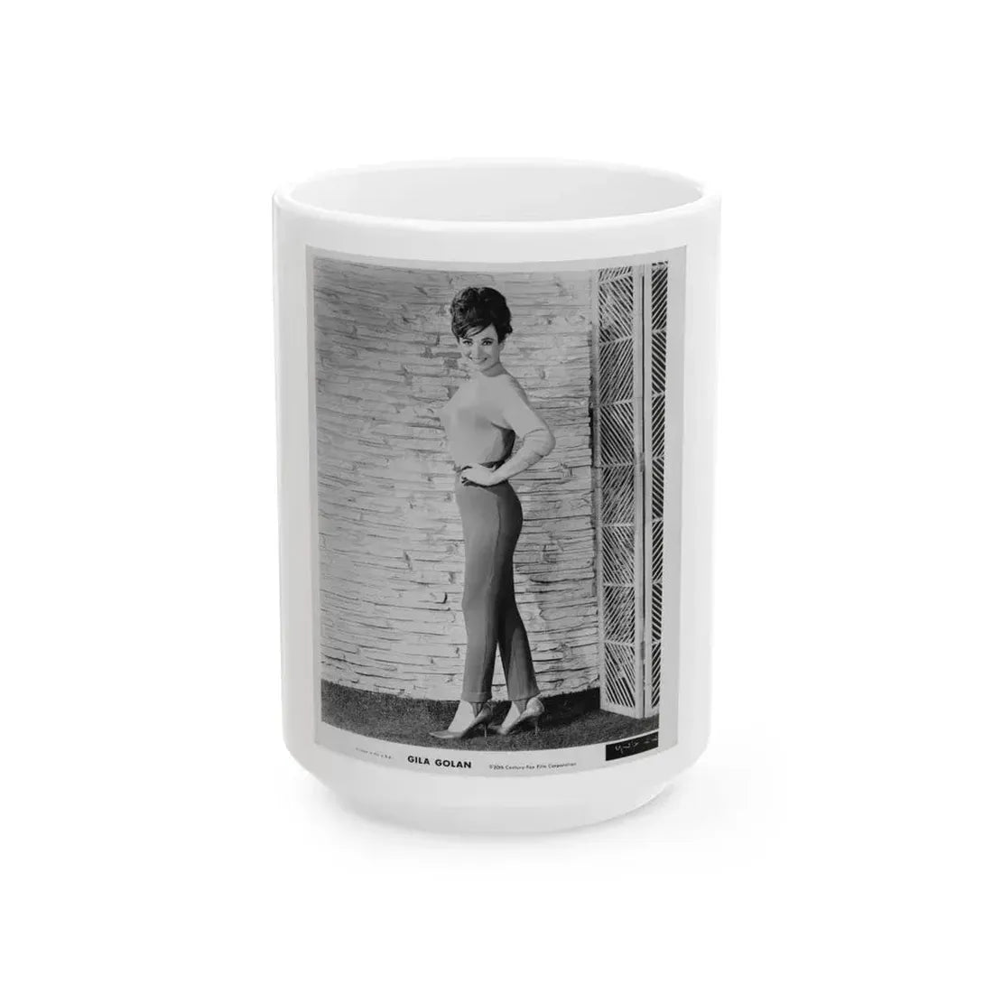Gila Golan #39 (Vintage Female Icon) White Coffee Mug 15oz - Go Mug Yourself