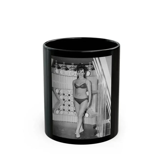 Gila Golan #90 - Our Man Flint '66 B&W Cheesecake Promo Photo (Vintage Female Icon) Black Coffee Mug 11oz - Go Mug Yourself