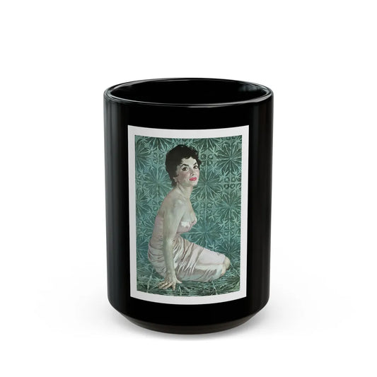 Gina Lollobrigida, Esquire, 1955 - Black Coffee Mug-15oz-Go Mug Yourself