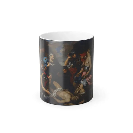 Giovanni Battista Langetti (1635-1676) King Priam Retrieving the Body of his Son Hector - Oil on Canvas - Color Changing Mug 11oz 11oz - Go Mug Yourself