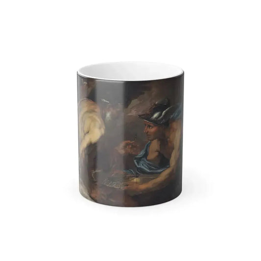 Giovanni Battista Langetti (1635-1676) Mercury presenting thunderbolts to Jupiter - Oil on Canvas - Color Changing Mug 11oz 11oz - Go Mug Yourself