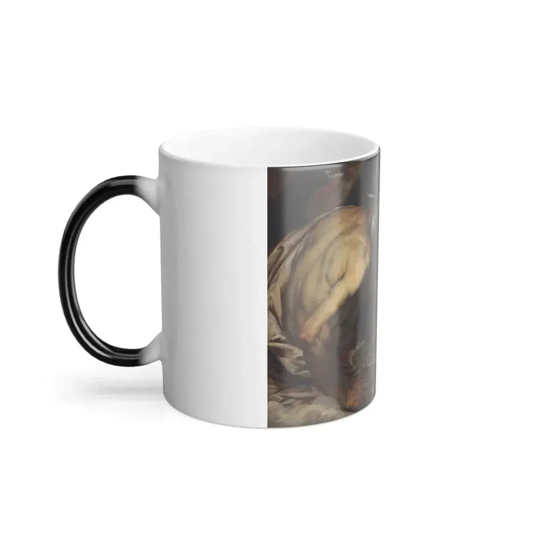 Giovanni Battista Langetti (1635-1676) Mercury presenting thunderbolts to Jupiter - Oil on Canvas - Color Changing Mug 11oz - Go Mug Yourself