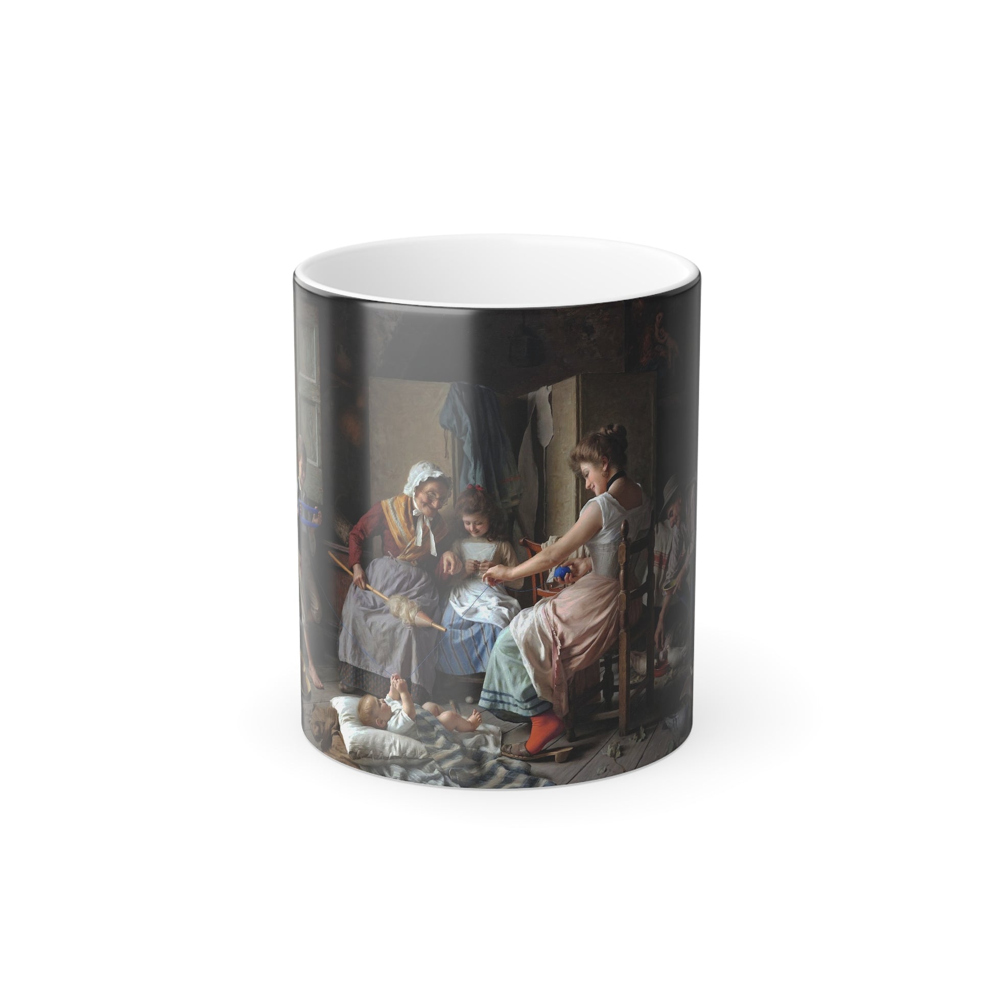 Giovanni Battista Torriglia (1858-1937) The Thread of Life - Oil on Canvas - Color Changing Mug 11oz-11oz-Go Mug Yourself