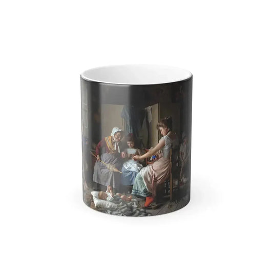 Giovanni Battista Torriglia (1858-1937) The Thread of Life - Oil on Canvas - Color Changing Mug 11oz 11oz - Go Mug Yourself