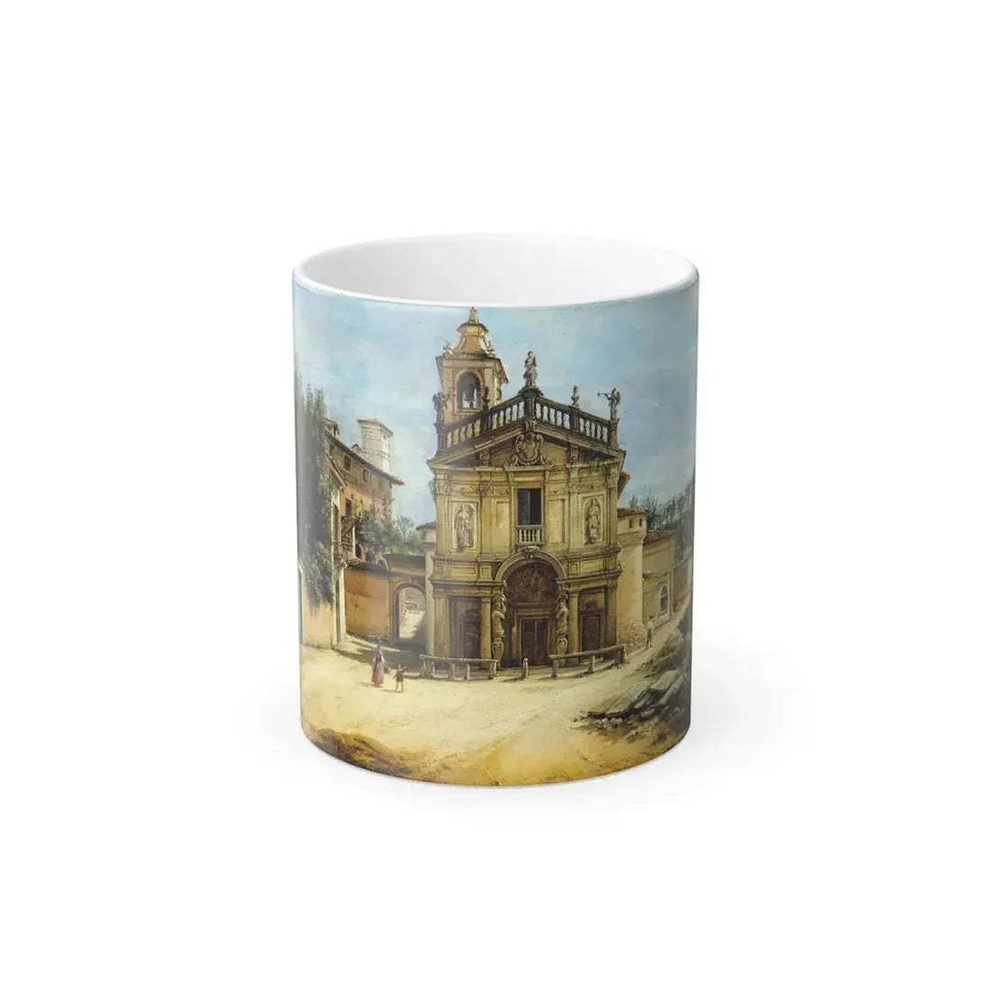 Giovanni Migliara (1785-1837) La chiesa della Madonnina in Prato a Varese - Olio su Carta Incollata su C-0 - Color Changing Mug 11oz 11oz - Go Mug Yourself