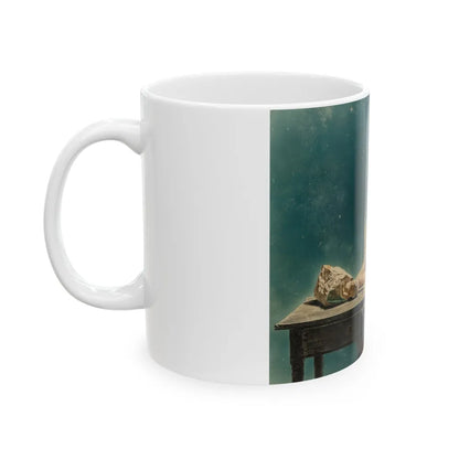 Girl Asleep at Desk - White Coffee Mug-Go Mug Yourself