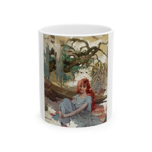 Girl at Cabin - White Coffee Mug 11oz - Go Mug Yourself