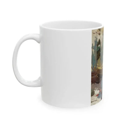 Girl at Cabin - White Coffee Mug - Go Mug Yourself