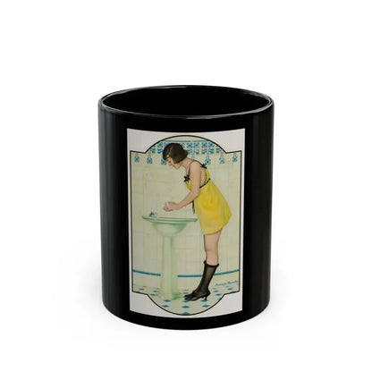 Girl at the Sink - Black Coffee Mug 11oz - Go Mug Yourself