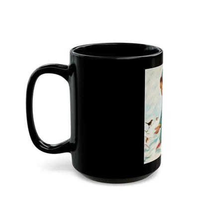 Girl Feeding a Canary, The American Weekly magazine cover, February 21, 1954 - Black Coffee Mug - Go Mug Yourself