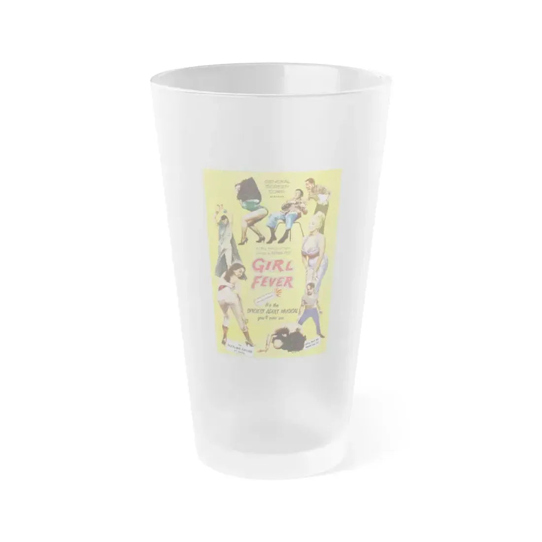 GIRL FEVER 1961 Movie Poster - Frosted Pint Glass 16oz Default Title - Go Mug Yourself