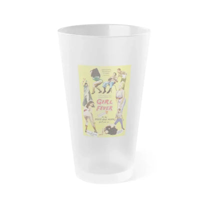 GIRL FEVER 1961 Movie Poster - Frosted Pint Glass 16oz Default Title - Go Mug Yourself
