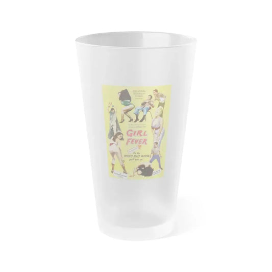 GIRL FEVER 1961 Movie Poster - Frosted Pint Glass 16oz Default Title - Go Mug Yourself