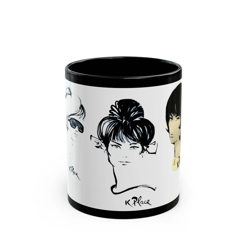 GIrl Gang, 1964 - Black Coffee Mug-11oz-Go Mug Yourself