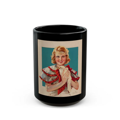 Girl Holding a Pigeon - Black Coffee Mug-15oz-Go Mug Yourself